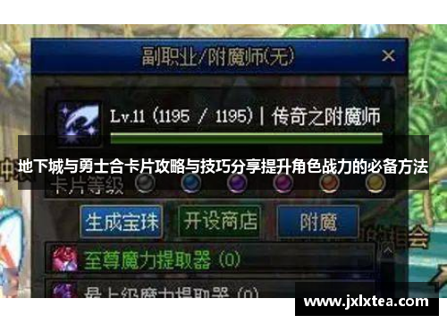 地下城与勇士合卡片攻略与技巧分享提升角色战力的必备方法